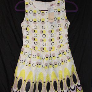 ADORABLE Yellow Dot Girls Dress w/ Headband